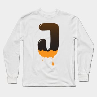 Chocolate Alphabet Letter J Long Sleeve T-Shirt